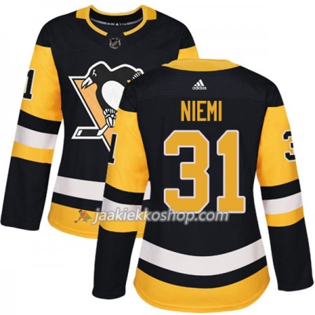 Nainen NHL Pittsburgh Penguins Pelipaita Antti Niemi 31 Adidas 2017-2018 Musta Authentic